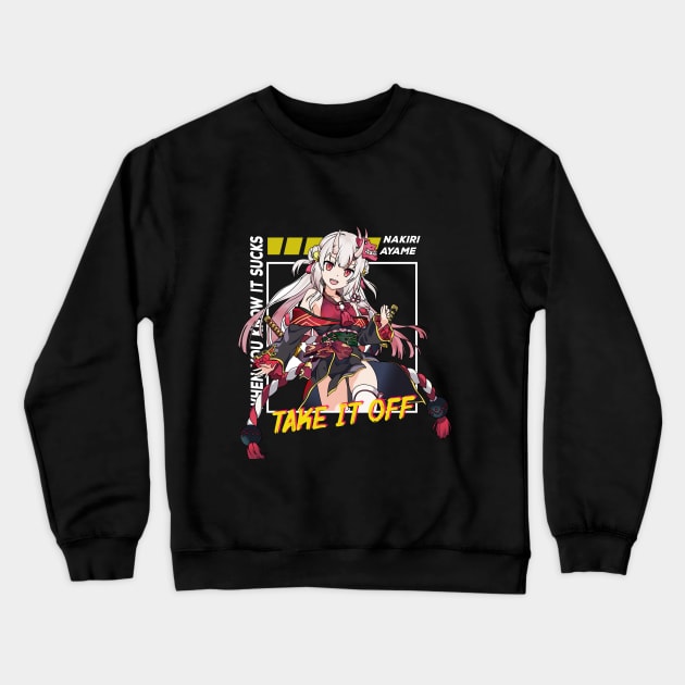 Nakiri Ayame - second generation of VTubers Crewneck Sweatshirt by Araki Shop